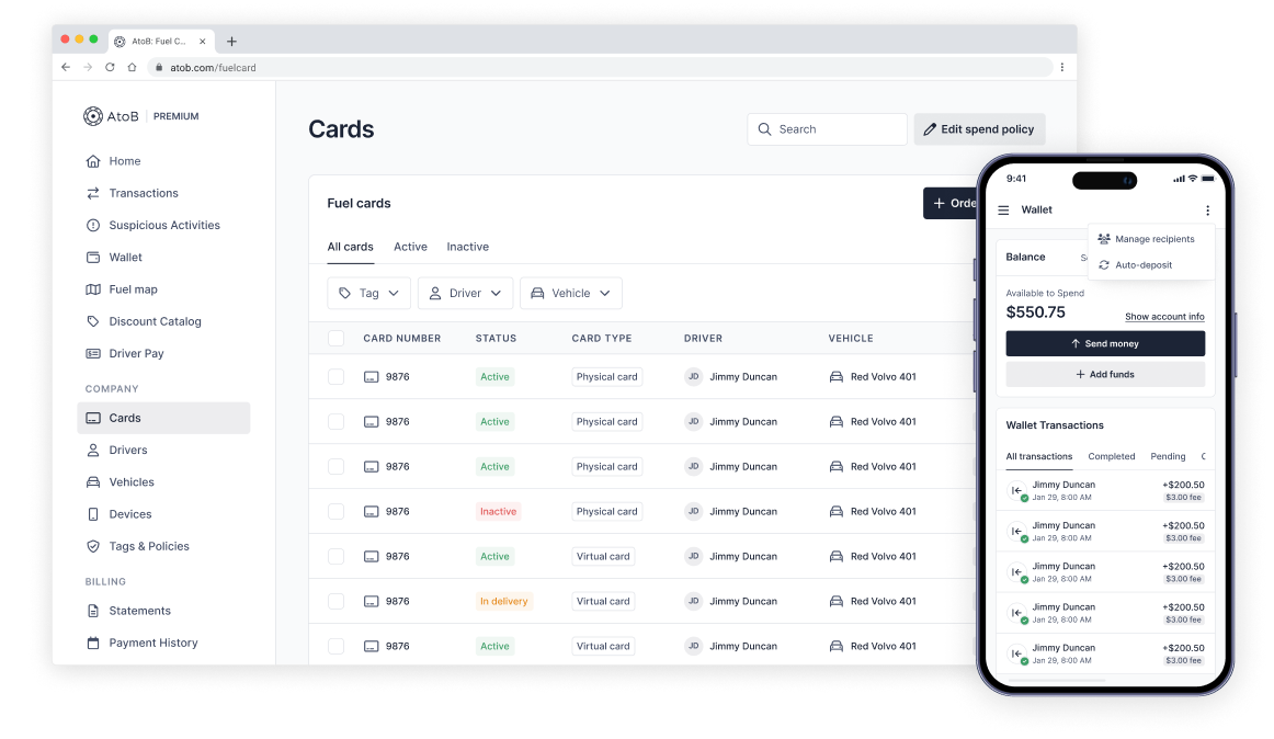 Single Point Fuel Card & Wallet